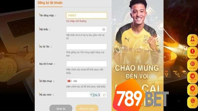 Trên thiết bị di động đăng ký 789BET